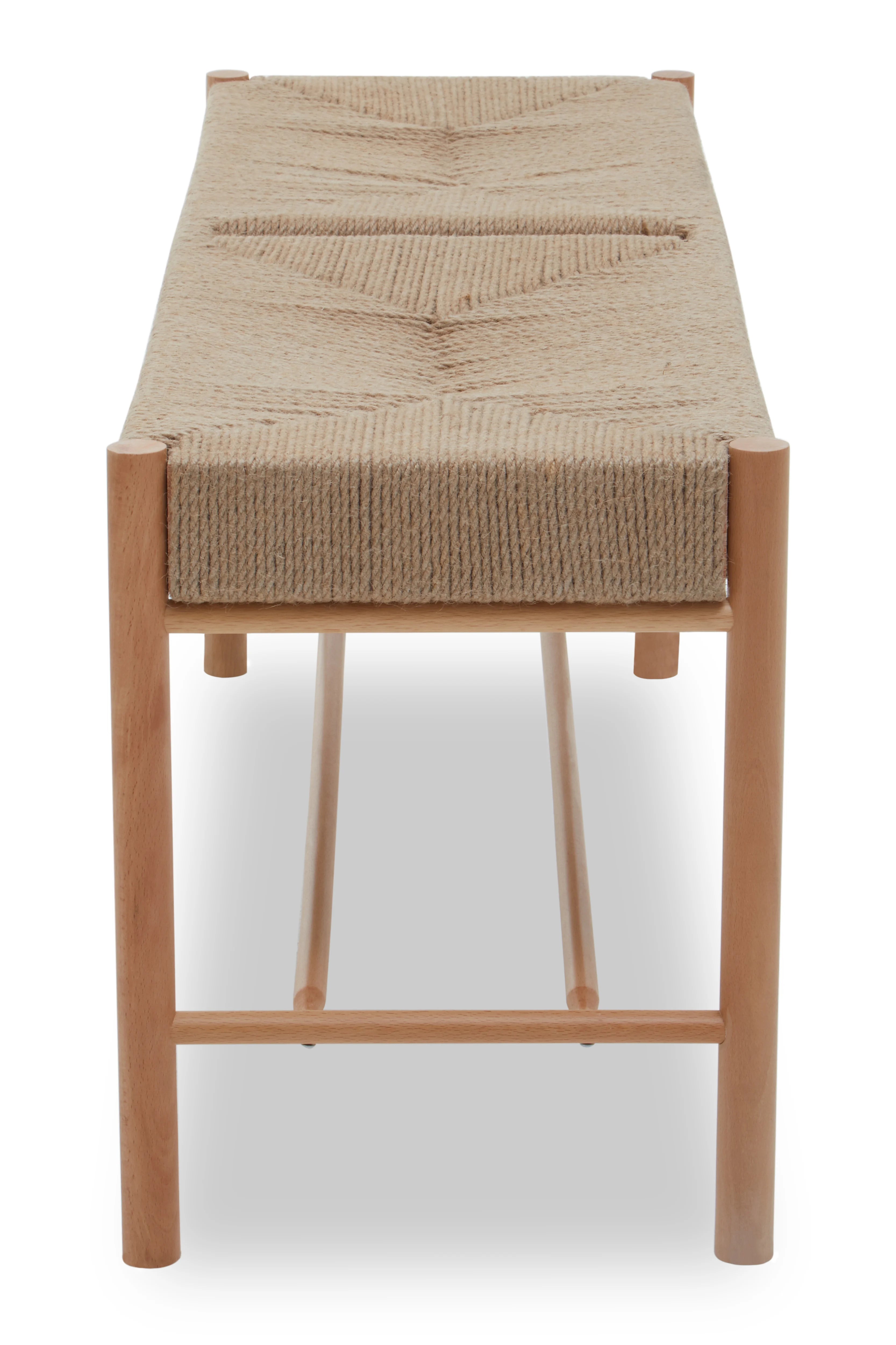 Cleets Natural Wood & Woven Rope Bench | Large